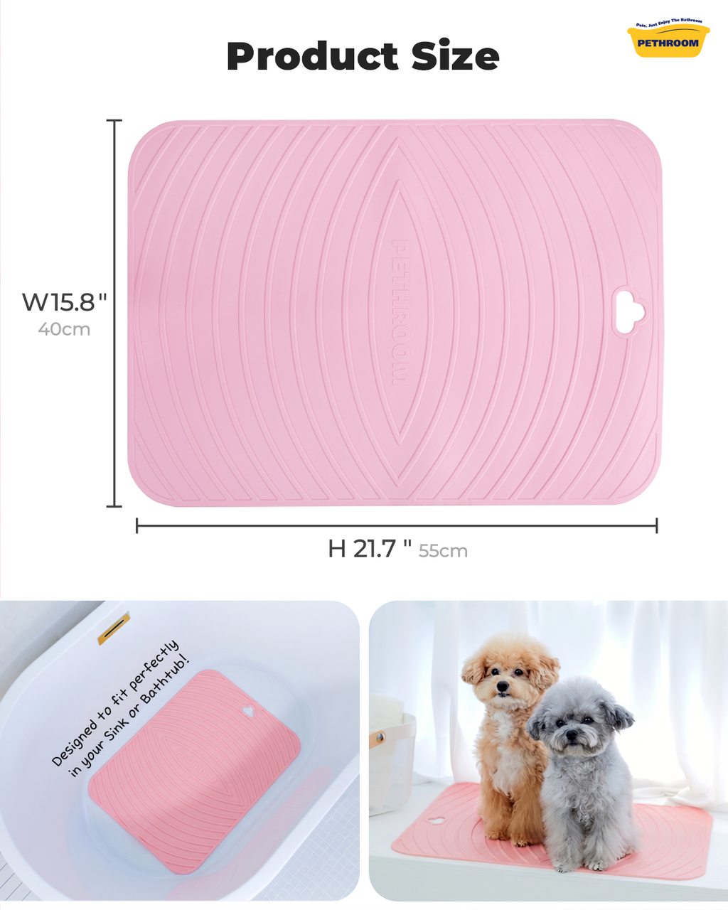 Pink Non-Slip Shower Mat