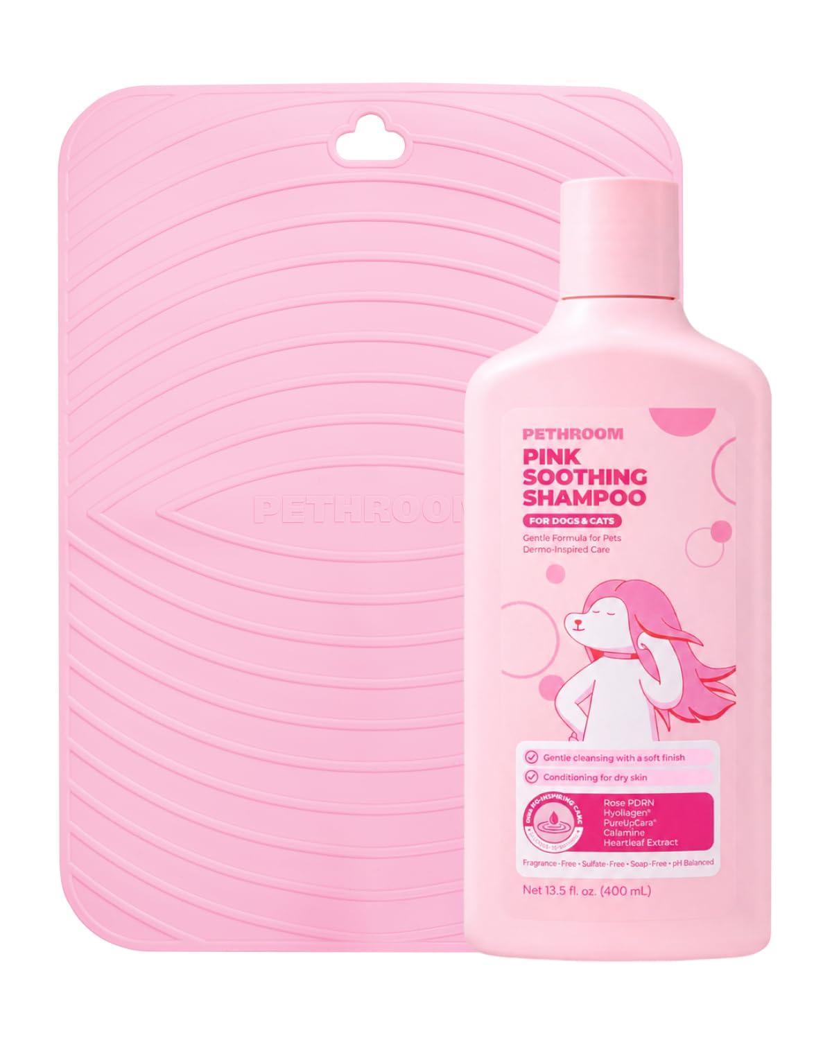 Pink Bath Bundle - Pink Dog & Cat Shampoo & Pink Non-Slip MAT