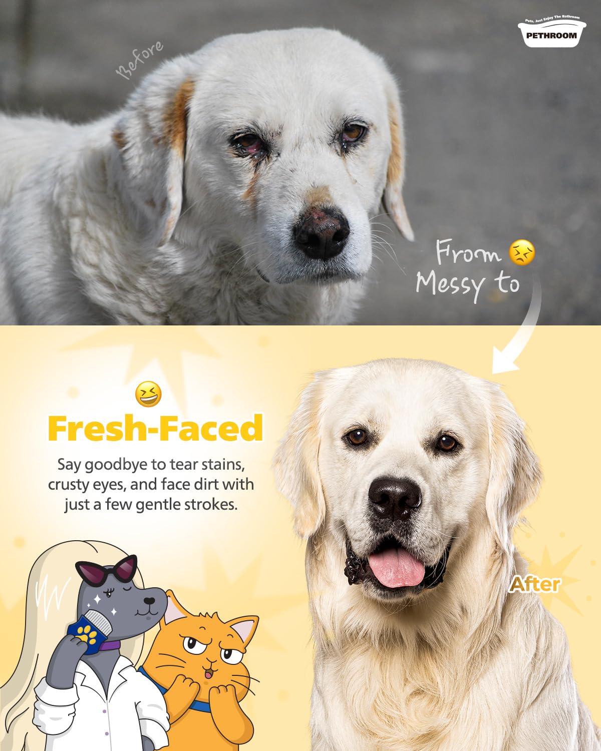 Soft care set - Easy Facial Comb & Healing Slicker Brush