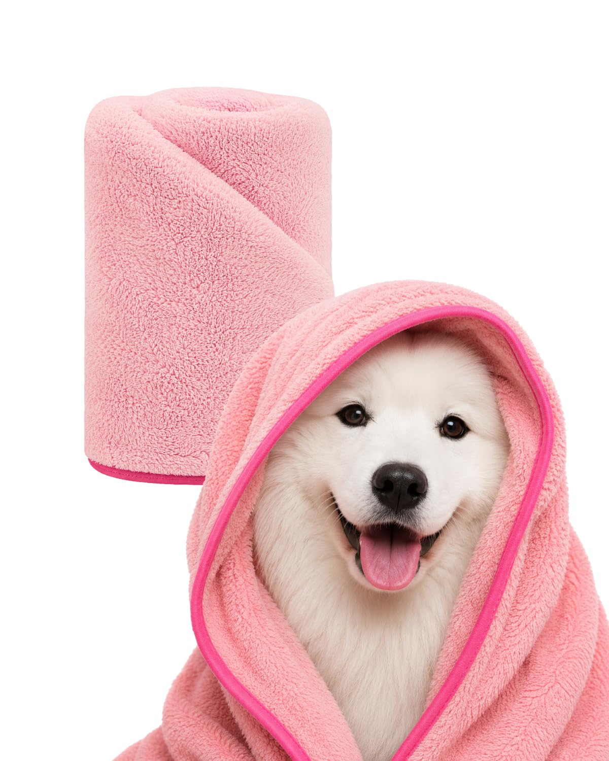 Pink Ultra Absorbent Pet Towel for Dog & Cat (Large)