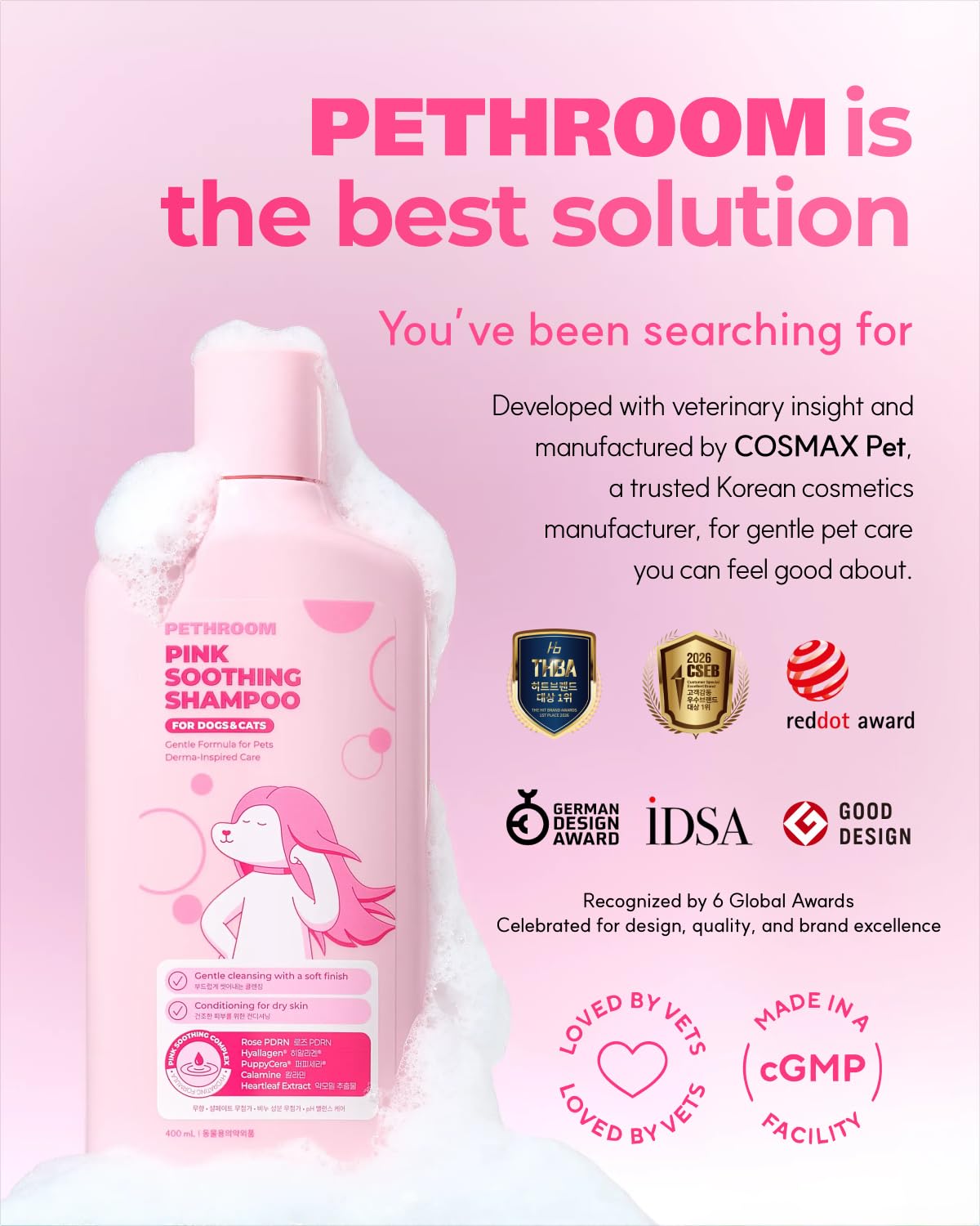 Pink Bath Bundle - Pink Dog & Cat Shampoo & Pink Non-Slip MAT