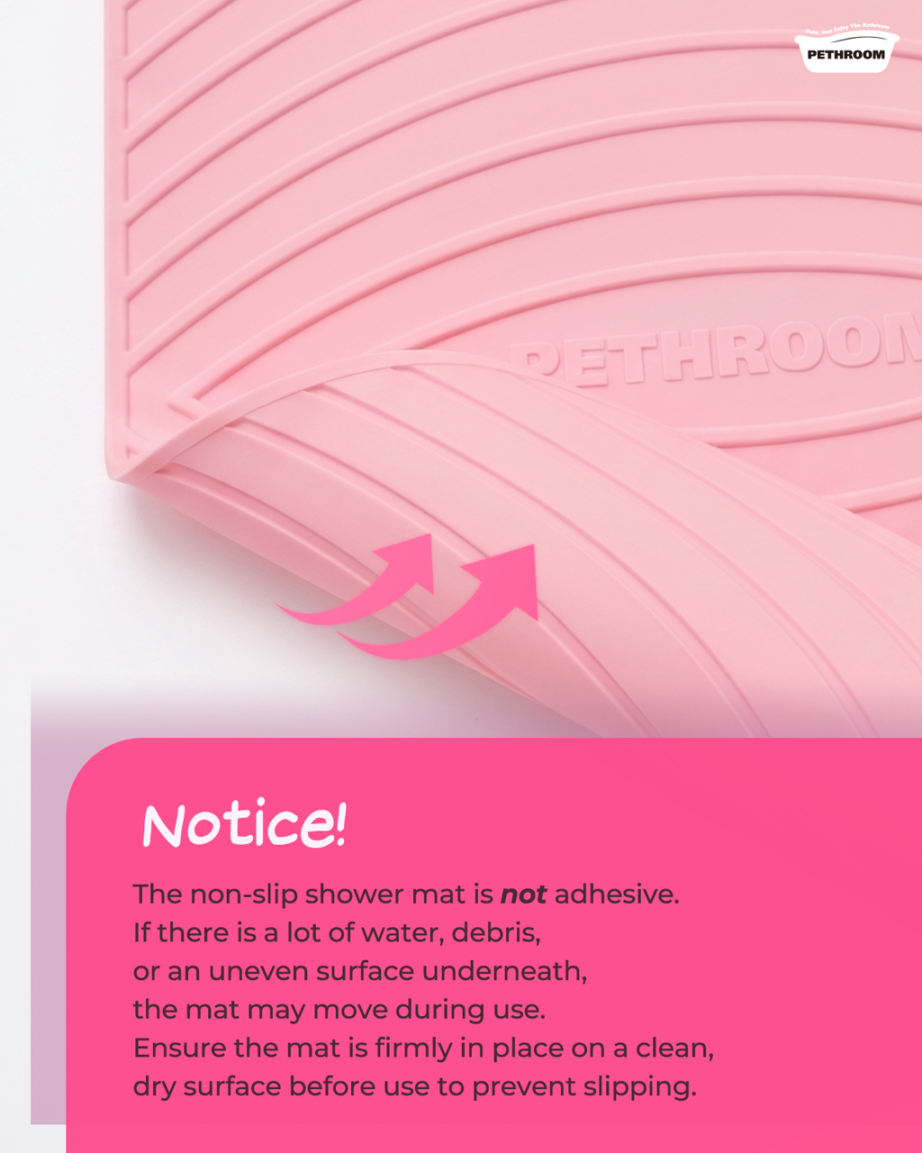 Pink Non-Slip Shower Mat