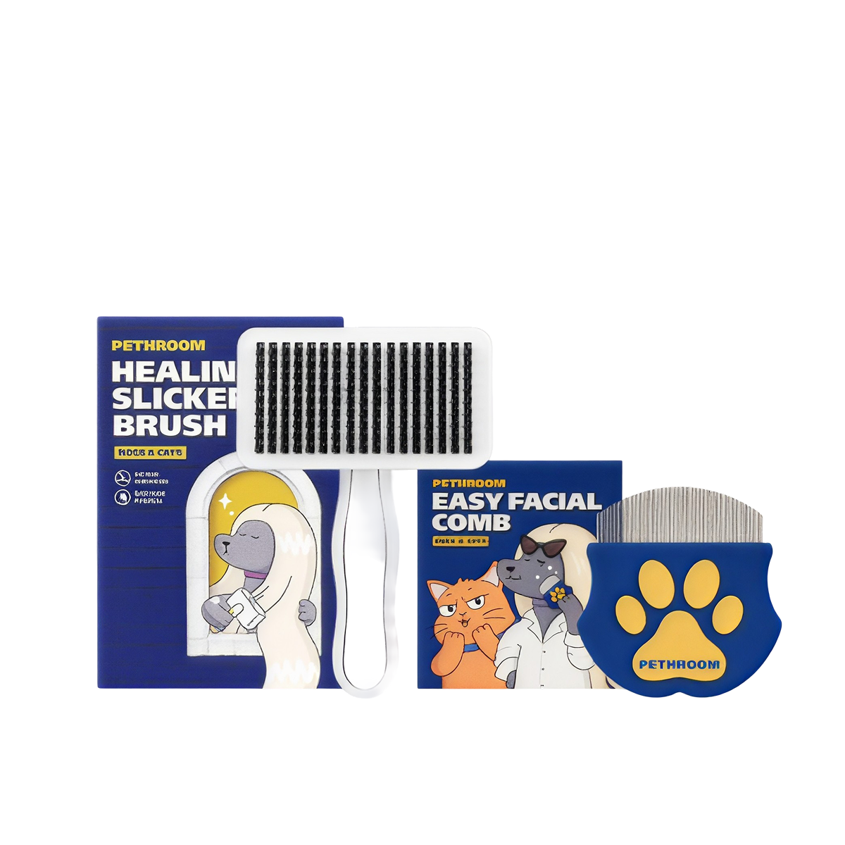 Soft care set - Easy Facial Comb & Healing Slicker Brush