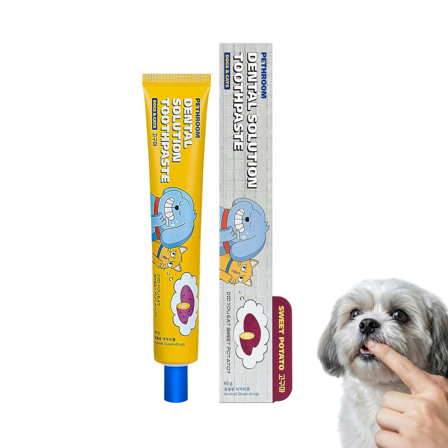 PETHROOM Pet Dental Toothpaste for Dogs & Cats (Sweet Potato Flavor)