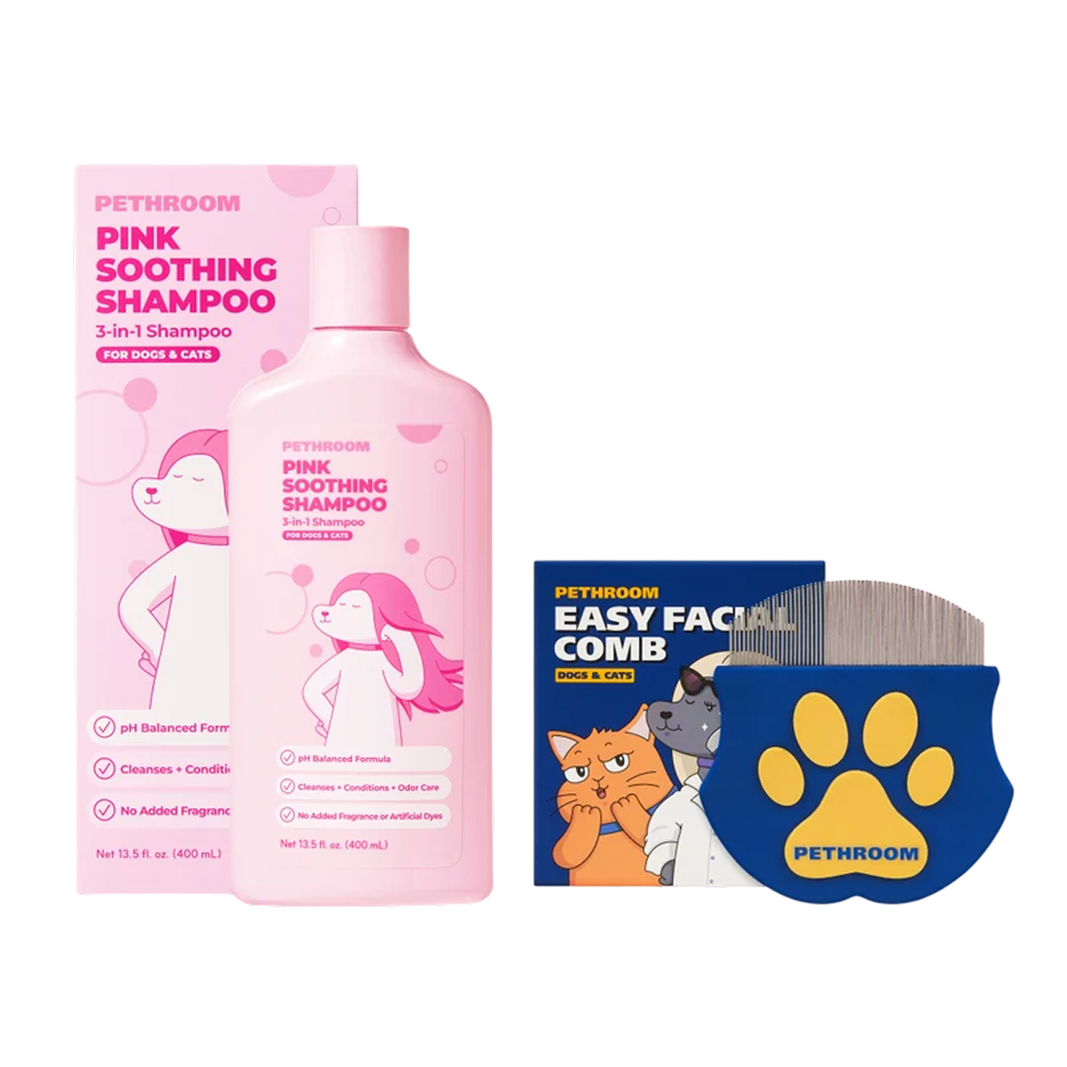 Pink basic bundle - Pink Shampoo & Easy Facial Comb